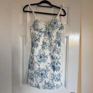 Floral Blue and White Dress